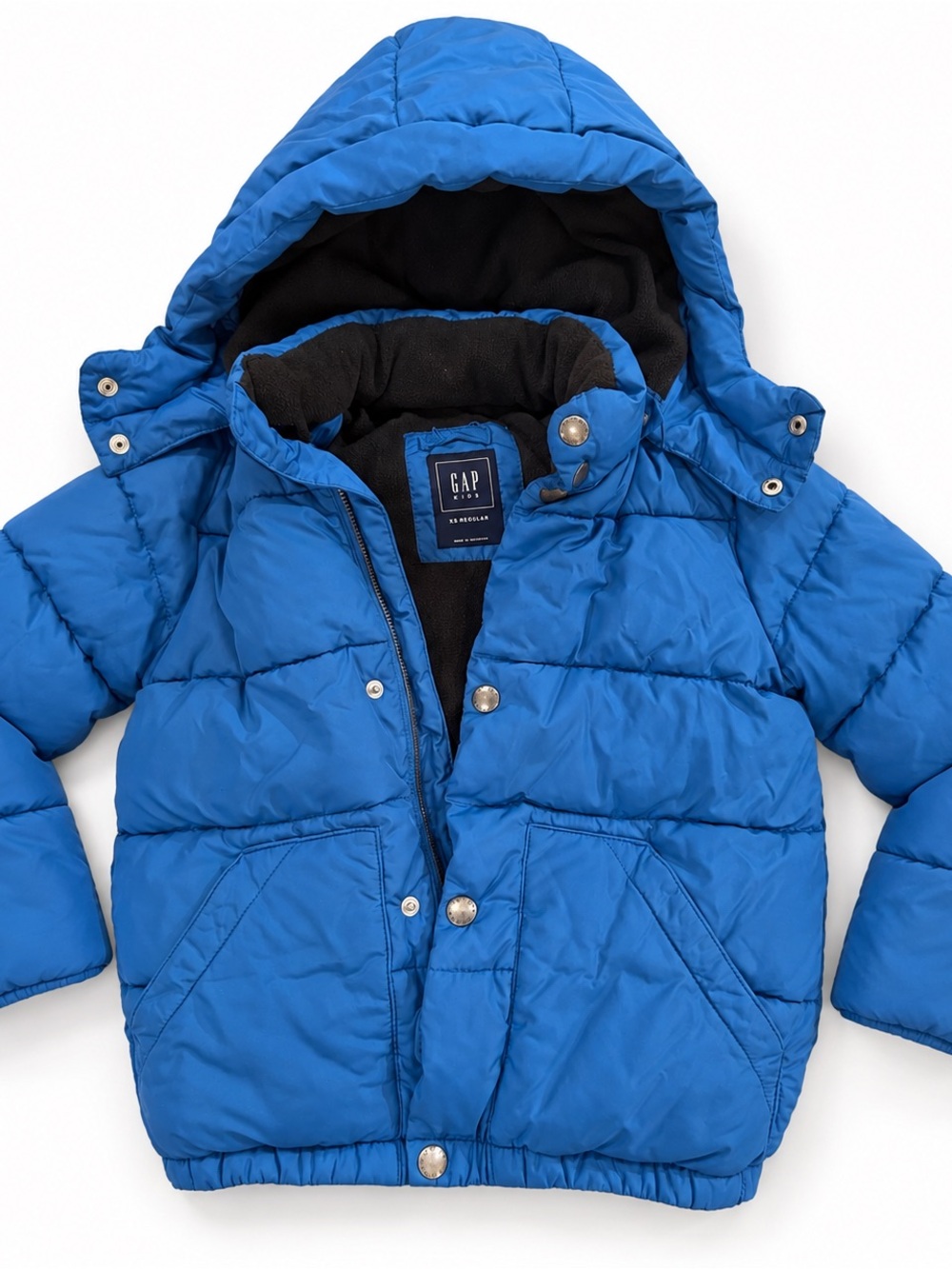GAP Kids Bright Blue Hooded Puffer Jacket